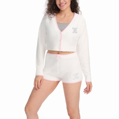 JUICY COUTURE CARDI & SHORT SET - CREAM M:- M, Cream