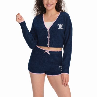 JUICY COUTURE CARDI & SHORT SET - NAVY XS:- XS, Navy