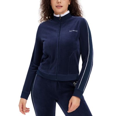 JUICY COUTURE COTTON VELOUR JACKET - NAVY S:- S, Navy