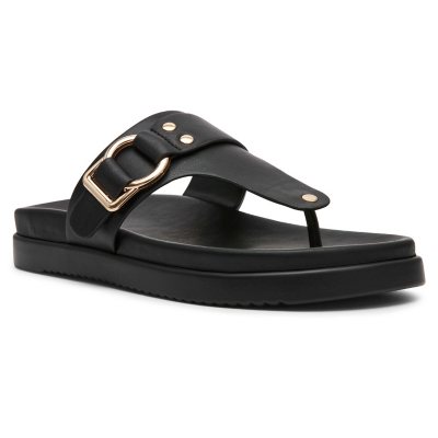 DV DOLCE VITA WOMEN'S FOOTBED SANDAL - BLACK 8:- 8, Black