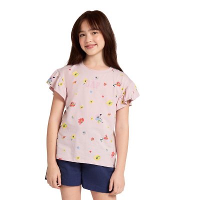 Gap Kids Girls Graphic Tee Pink M 7/8:- Pink, M 7/8