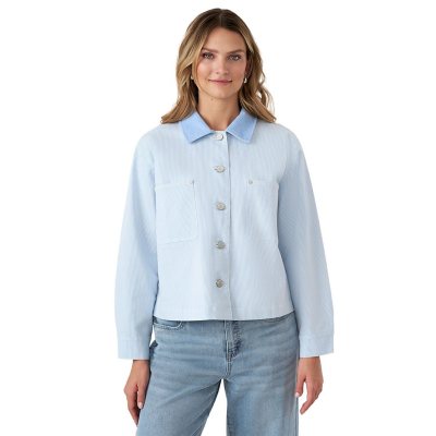 EDITED BY HUNTER MCGRADY CROPPED CHORE JACKET - BLUE 5X:- Blue - Online Only, 5X