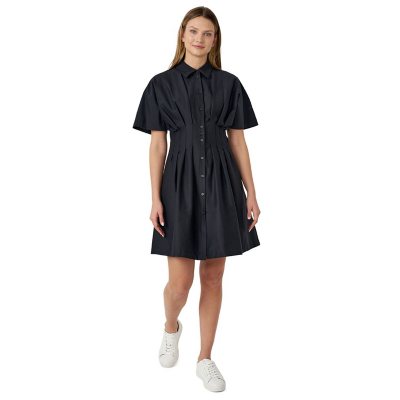 EDITED BY HUNTER MCGRADY PLEATED SHIRT DRESS - BLACK 4X:- Black - Online Only, 4X