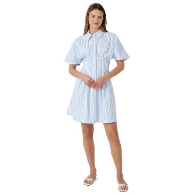 EDITED BY HUNTER MCGRADY PLEATED SHIRT DRESS - BLUE XL:- Blue - Online Only, XL
