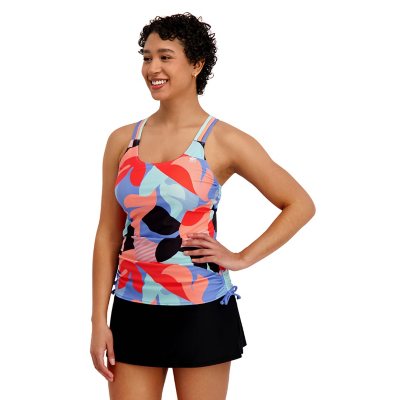 Zeroxposur Women's Fashion Tankini Set Orange XS:- Orange, XS