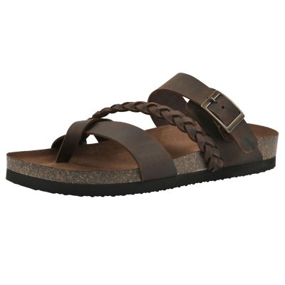 MOUNTAIN SOLE WOMEN'S LEATHER SANDAL - BROWN LEATHER 8:- 8, Brown Leather