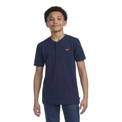 Levi's Boys Henley Tee Blue XL 14/16:- Blue, XL 14/16
