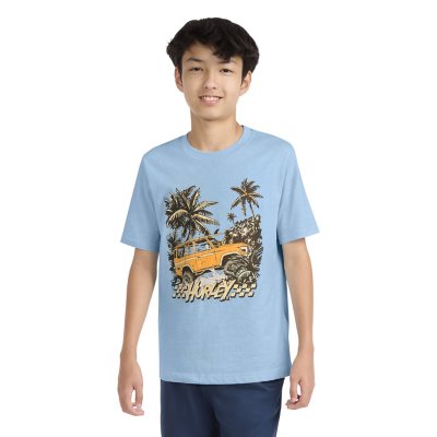 Hurley Boys Graphic Tee Blue L 10/12:- Blue, L 10/12