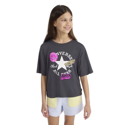 Converse Girls Tee Black XS 4/5:- Black, XS 4/5