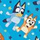 Bluey Dancing Stars, variant on Licensed Character Plush Faux Fur Kids Throw Blanket, 50" x 60"