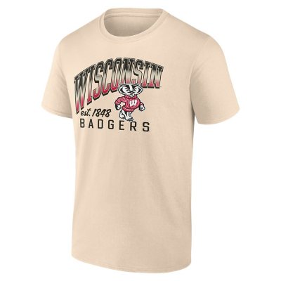 Wisconsin Badgers Short Sleeve TeeL:- Cream, L