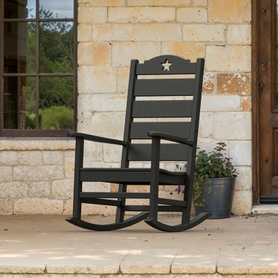 POLYWOOD Texas Star Rocking Chair:- Black