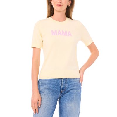 VINCE CAMUTO SHORT SLEEVE SWEATER - YELLOW S:- Yellow, S