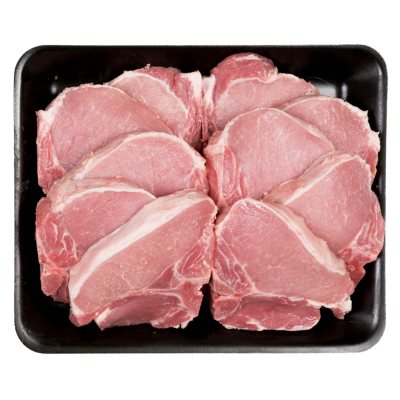 Member S Mark Pork Loin Bone In Center Cut Chops Tray Priced Per Pound 4 8lbs Sam S Club