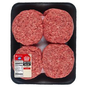 Member's Mark 90% Lean Ground Beef Patties (8 patties, priced per pound)