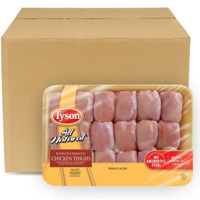 Tyson Chicken Boneless Skinless Thighs Bulk Wholesale Case 18 Pc