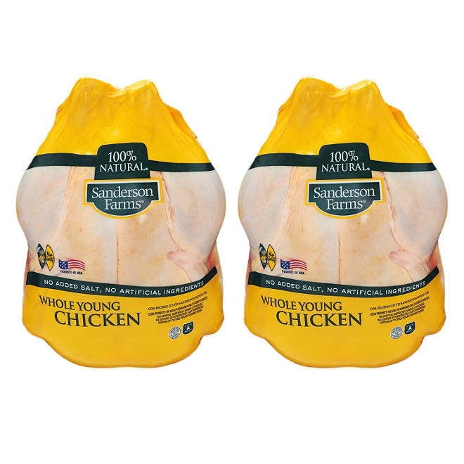 Sanderson Farms Whole Young Chickens, Twin Pack (priced per pound)