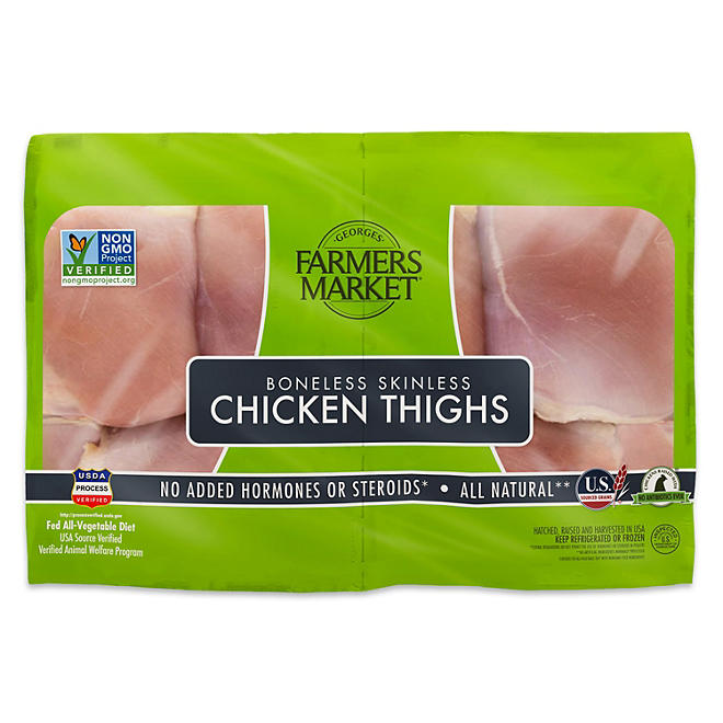 Georges Farmers Market Boneless Skinless Chicken Thighs, priced per pound