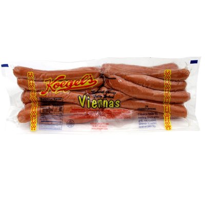 5 pks Koegel's Vienna Hot Dogs & 2 tubes of Coney Sauce. Gift Item No. 18.