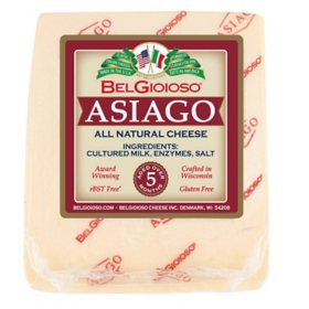 Belgioioso Asiago Cheese Wedge, priced per pound