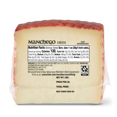 Member's Mark Manchego Wedge Cheese (priced per pound) - Sam's Club