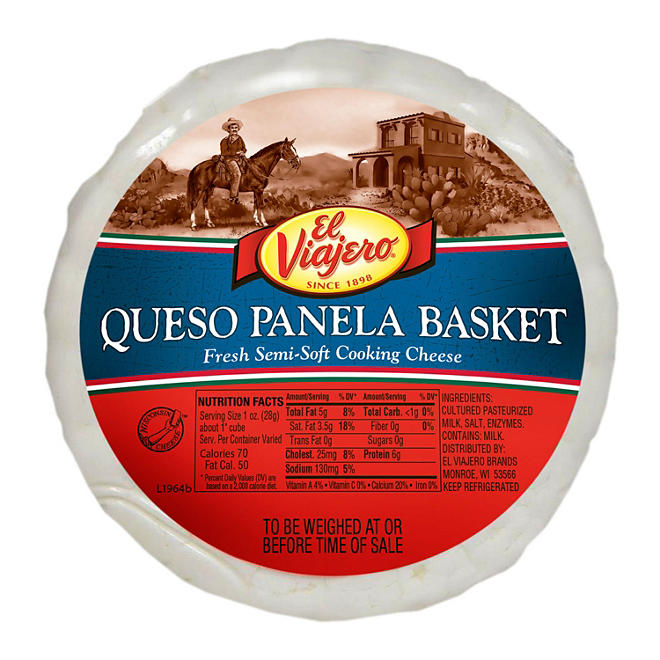 El Viajero Queso Panela Basket (priced per pound)