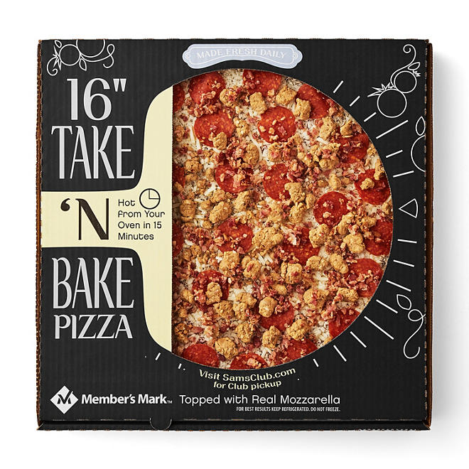 Member's Mark 16" Take 'N Bake Three Meat Pizza