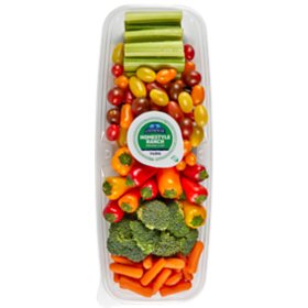 Member's Mark Fresh-Cut Vegetable Tray and Ranch Dressing, priced per pound