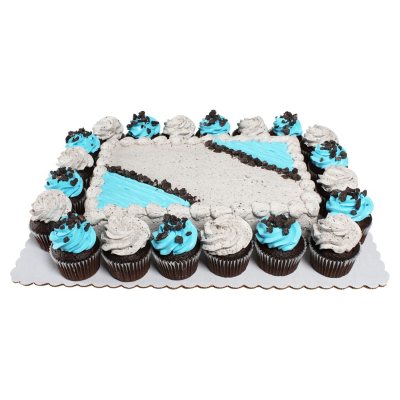 Member's Mark Cookies 'N Creme Quarter Sheet Chocolate Cake With 20  Chocolate Cupcakes - Sam's Club