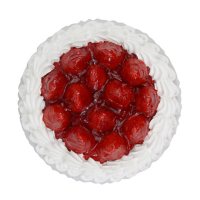 10" Single Layer Fresh Strawberry Topped Cake (64 oz.)
