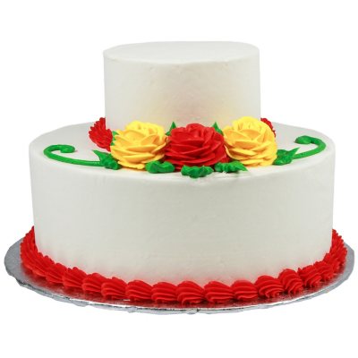 Member's Mark 2 Tier Rose Cake, White or Chocolate Cake - Sam's Club