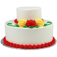 Member's Mark 2 Tier Rose Cake, White or Chocolate Cake