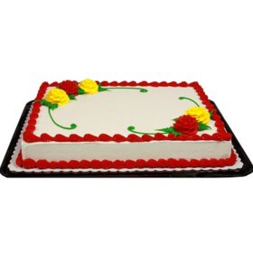 Member's Mark Marble Quarter Sheet Rose Cake with Whipped Icing