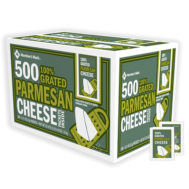 Member's Mark Parmesan Cheese Single-Serve Packets, Bulk Wholesale Case (500 ct.)