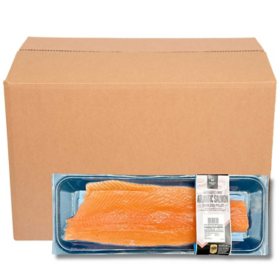 Member's Mark Farm Raised Antibiotic-Free Sashimi-Grade Salmon Filet, Skinless, Bulk Wholesale Case (priced per pound)