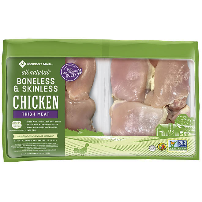 Member's Mark Boneless Skinless Chicken Thigh Meat, ABF (priced per pound)
