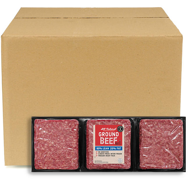 80% Lean / 20% Fat, Ground Beef, Bulk Wholesale Case (priced per pound) 