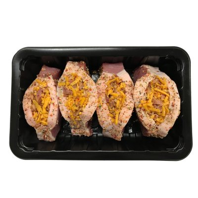 Bacon & Cheddar Cheese-stuffed Pork Chops, Trayed (priced Per Pound 