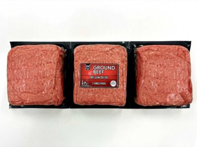 Ground Beef 80% Lean 20% Fat Value Pack - 3 Lbs.