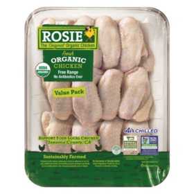 Rosie Organic Whole Chicken Wings, priced per pound
