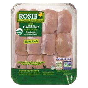 Rosie Organic Boneless Skinless Chicken Thighs, priced per pound
