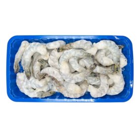 Colossal Raw Peeled and Deveined Tail-On Black Tiger Shrimp, priced per pound