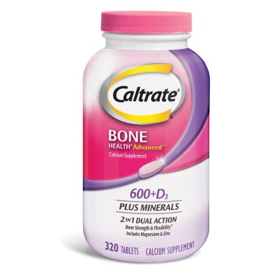 Caltrate 600 D3 Plus Minerals Calcium Vitamin D3 Supplement Tablet 600mg 320 Ct Sam S Club