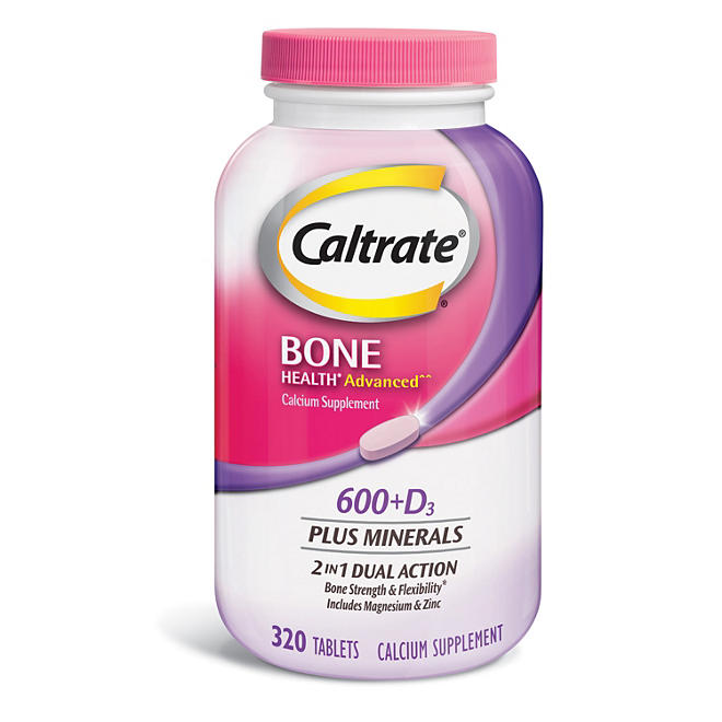 Caltrate 600+D3 Plus Minerals Calcium & Vitamin D3 Tablets, 600 mg (320 ct.)