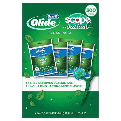 Oral-B Glide Floss Picks, Scope Outlast (75 ct., 4 pk.) - Sam's Club