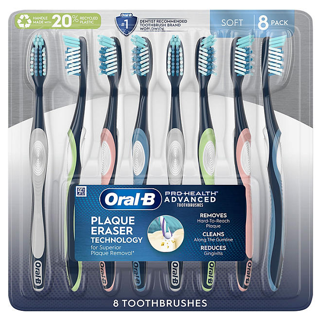 Oral-B ProHealth Advanced Manual Toothbrush, Soft or Medium 8 ct.