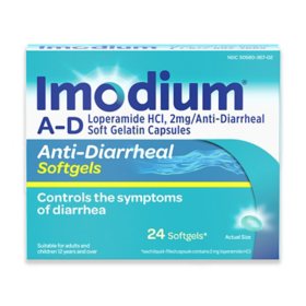 Imodium Anti-Diarrheal Softgels, 24 ct. 		 		 		 		 		