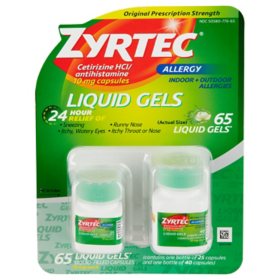 Zyrtec 24 Hour Allergy Relief Liquid Gels 65 ct.