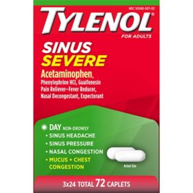 Tylenol Sinus Severe Daytime Caplets, 24 ct., 3pk.	 		 		 		 		 		