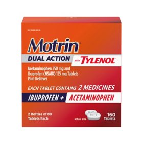 Motrin Dual Action with Tylenol, Ibuprofen & Acetaminophen, 160 ct.